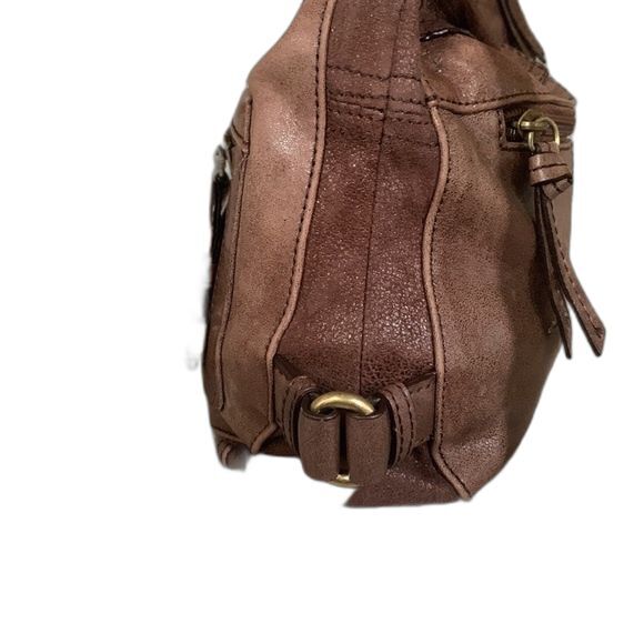 Tignanello Brown Leather Two-Tone Zip Front Crossbody Bag - Picture 3 of 14